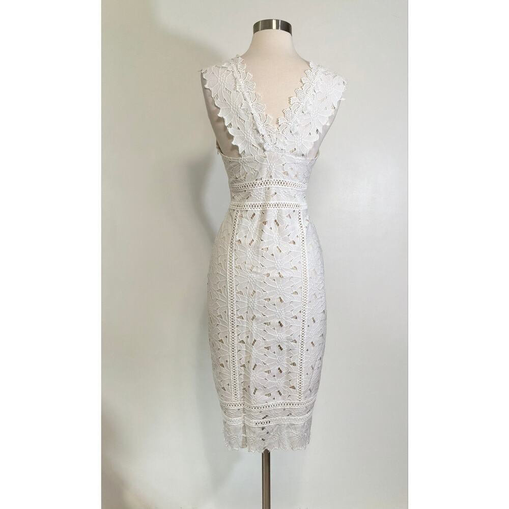 Saylor All-Over-Lace Midi Dress in White Size Large - Picture 5 of 7